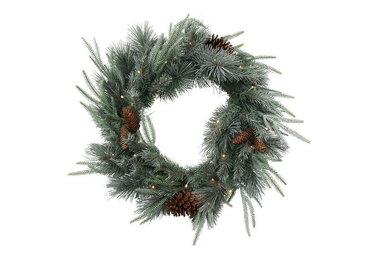 Rene Houtman Krans Led Abia Koreana S Groen Sneeuw - 60x60x5 Cm