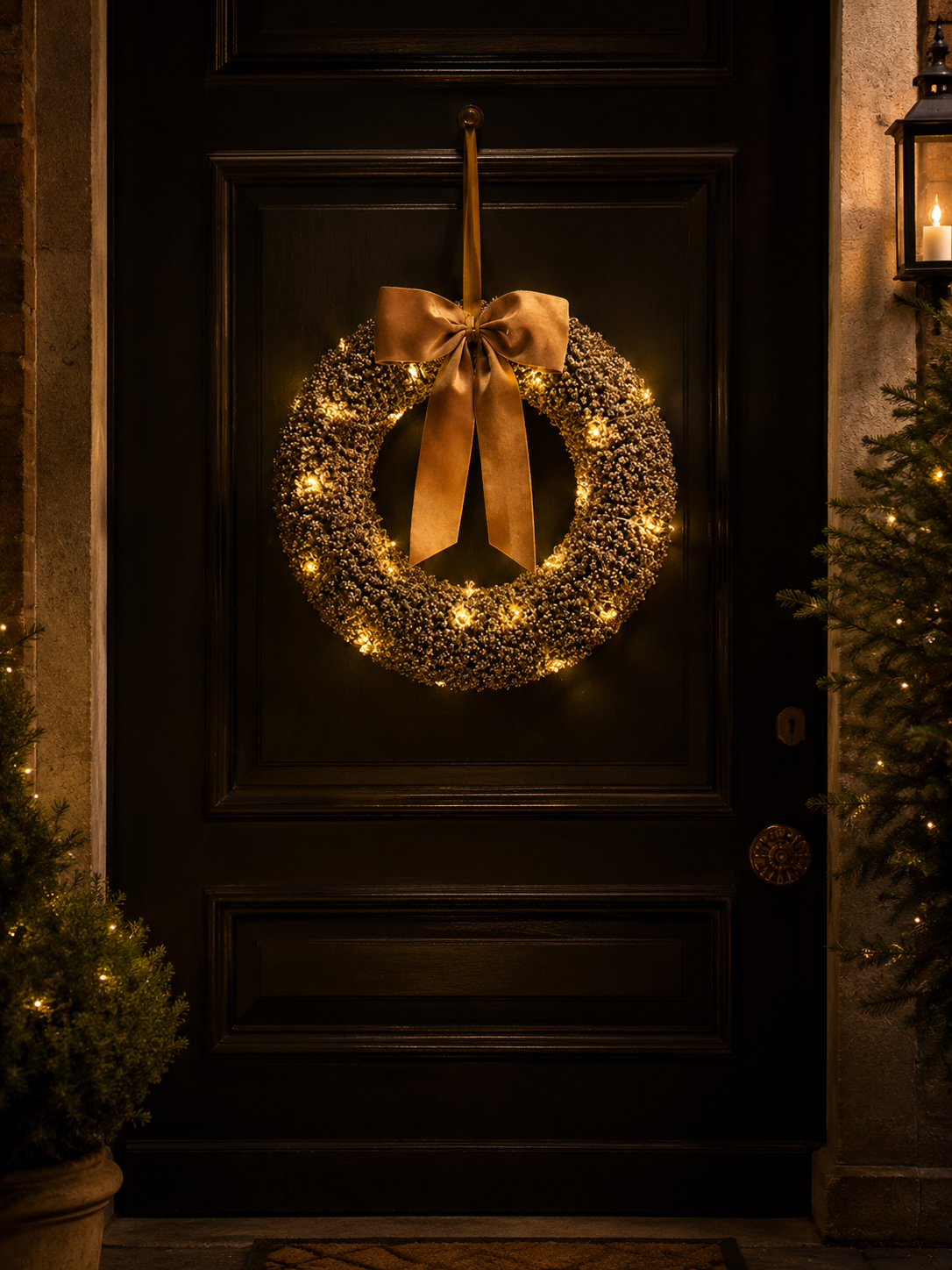 Rene Houtman Krans Strik Led Mily L Goud -60x12x60CM