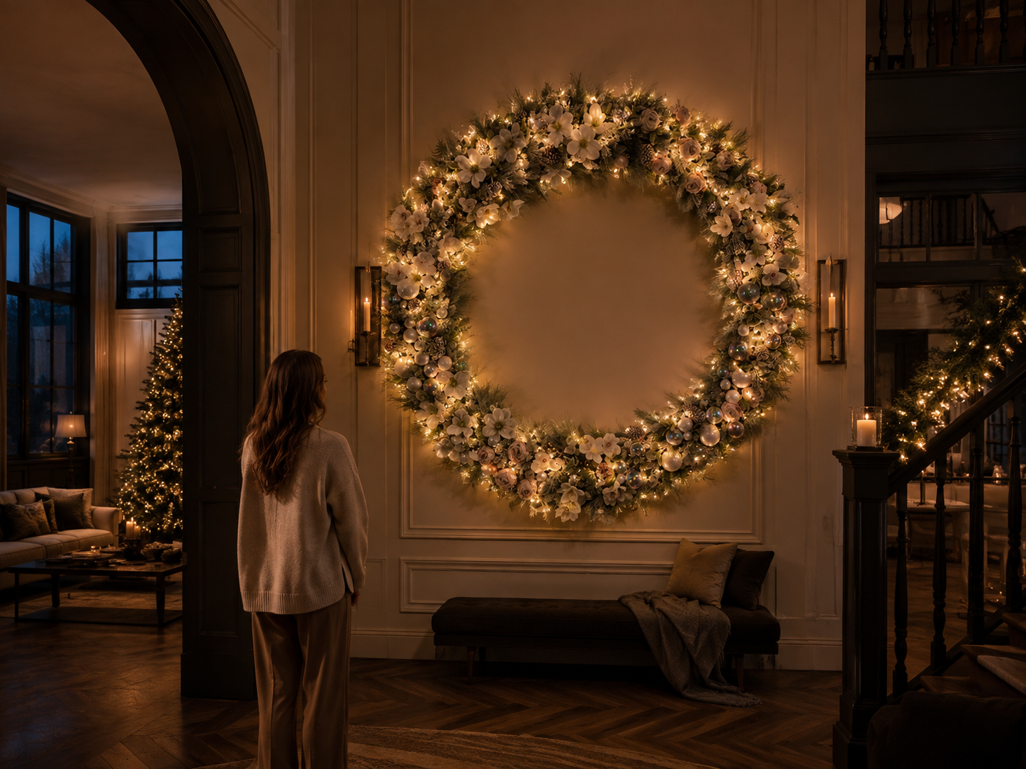 Rene Houtman Krans LED Unique XXXL Rozen Bloemen - 223.5x223.5x33 CM