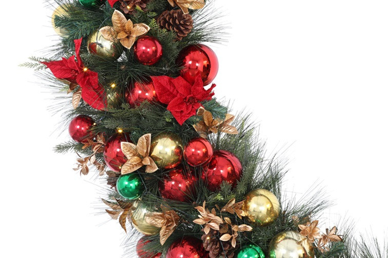 Rene Houtman Krans LED Unique Christmas Poinsettia XXXL – 223,5 x 223,5 x 33 cm