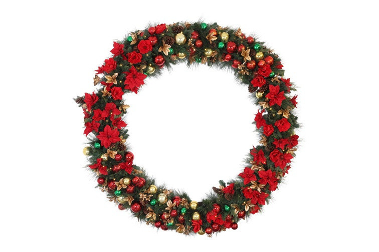 Rene Houtman Krans LED Unique Christmas Poinsettia XXXL – 223,5 x 223,5 x 33 cm