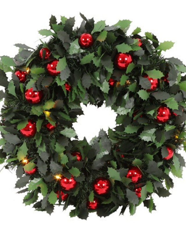 Rene Houtman Krans Roby LED Kerst Rood Kerstballen - 3 Maten