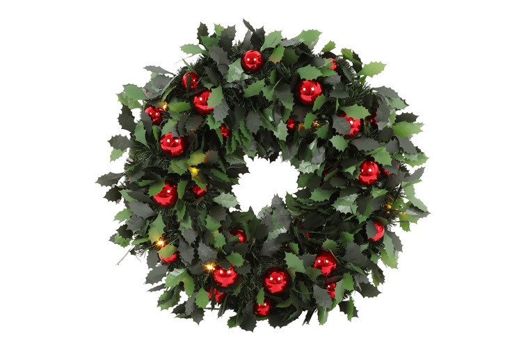 Rene Houtman Krans Roby LED Kerst Rood Kerstballen - 3 Maten