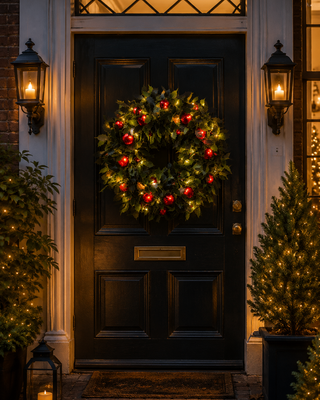 Rene Houtman Krans Roby LED Kerst Rood Kerstballen - 3 Maten