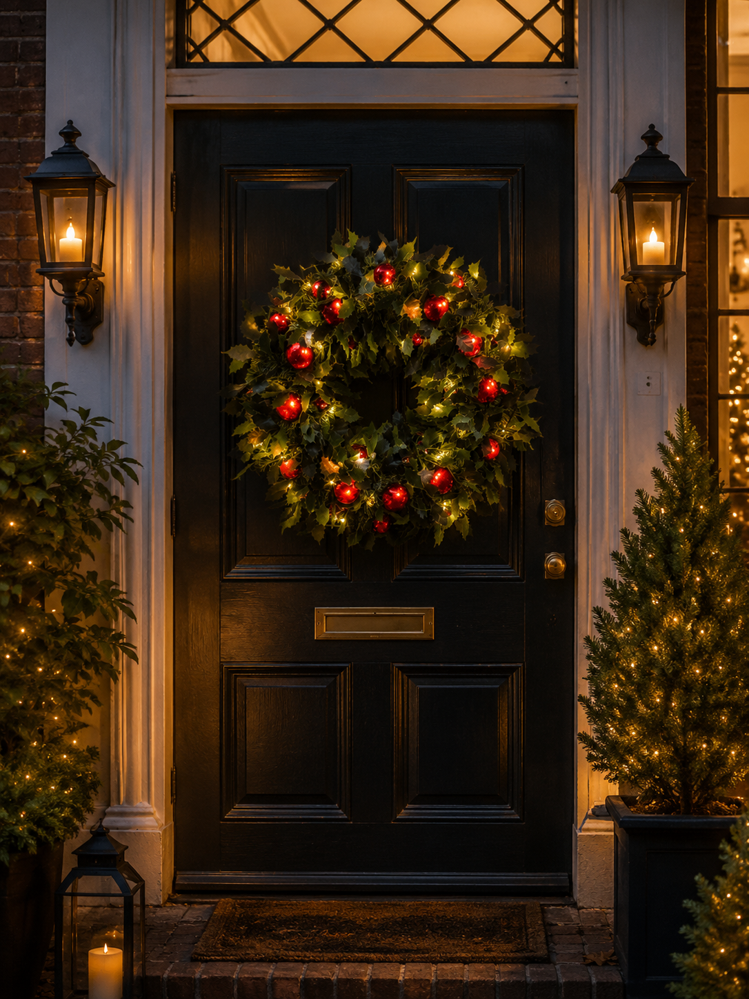 Rene Houtman Krans Roby LED Kerst Rood Kerstballen - 3 Maten