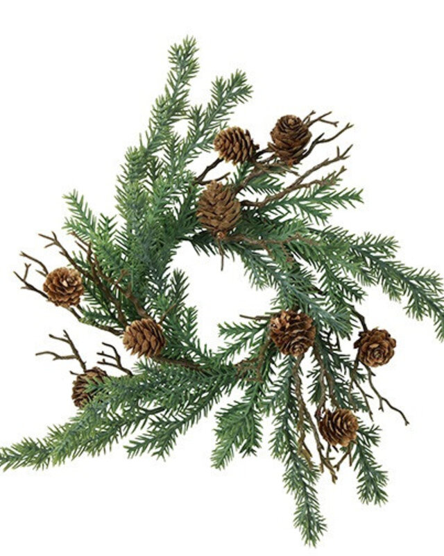 Rene Houtman Krans Dennenappel Pina S groen-23x23x6CM