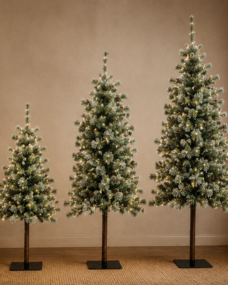 Rene Houtman LED Kerstboom Op Stam Abia Concolor Groen/Sneeuw - 3 Maten