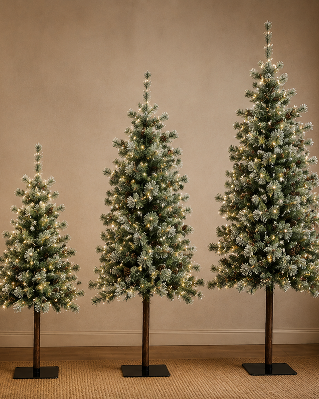 Rene Houtman LED Kerstboom Op Stam Abia Concolor Groen/Sneeuw - 3 Maten