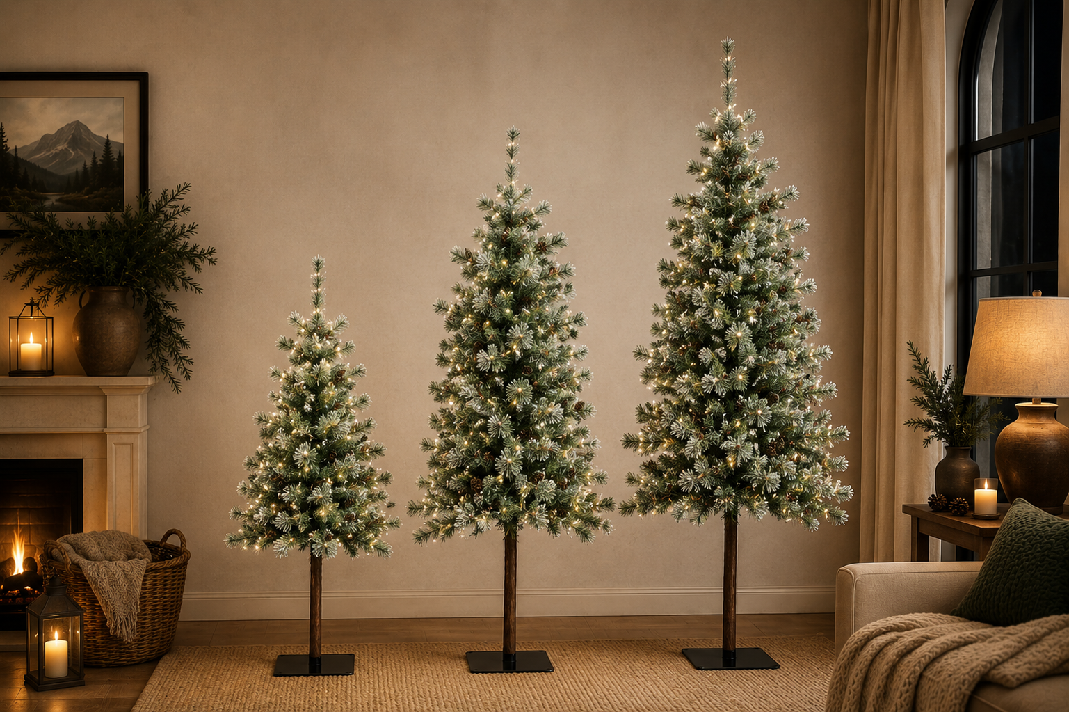 Rene Houtman LED Kerstboom Op Stam Abia Concolor Groen/Sneeuw - 3 Maten
