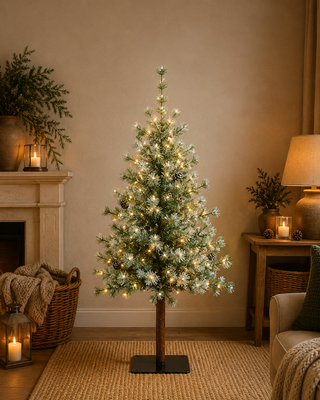 Rene Houtman LED Kerstboom Op Stam Abia Concolor Groen/Sneeuw - 2 Maten