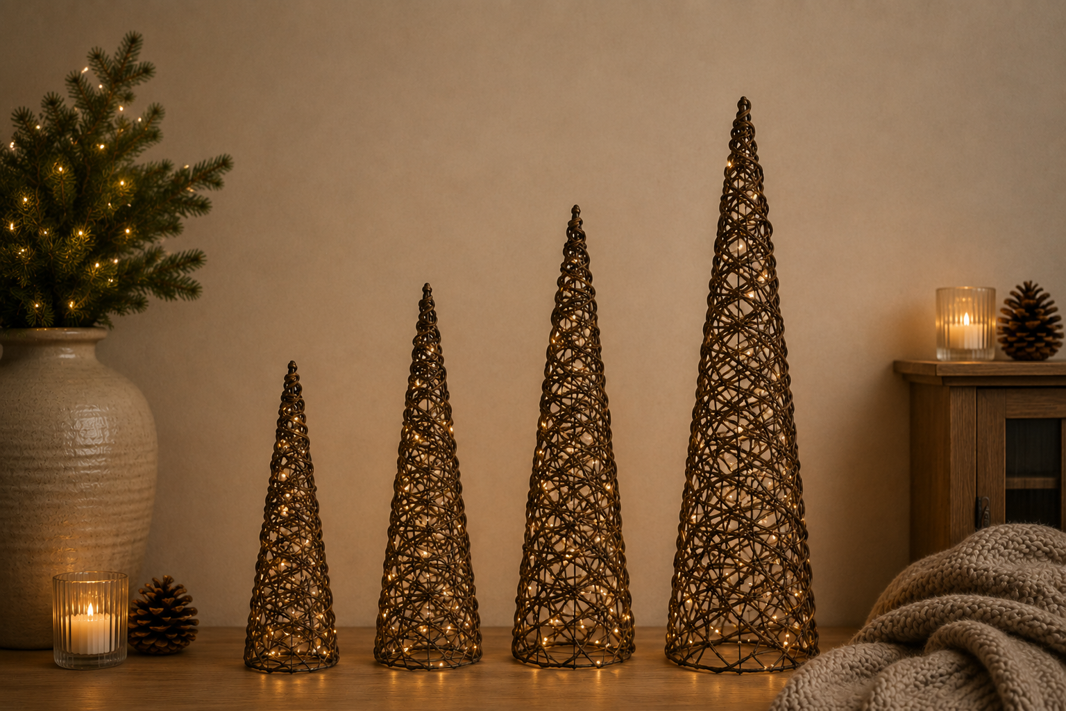 Rene Houtman LED Kerstboom Kegel Vero Bruin - 4 Maten