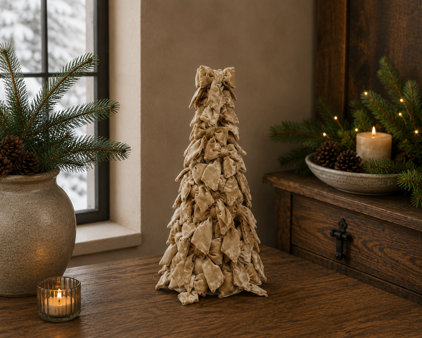 Rene Houtman Strik Kerstboom Bruin-60x20,5x60CM