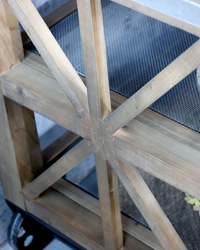 Rene Houtman Keukeneiland Woods Op Wielen Met Zinken Blad & Schappen - L120xB59.5xH90 Cm