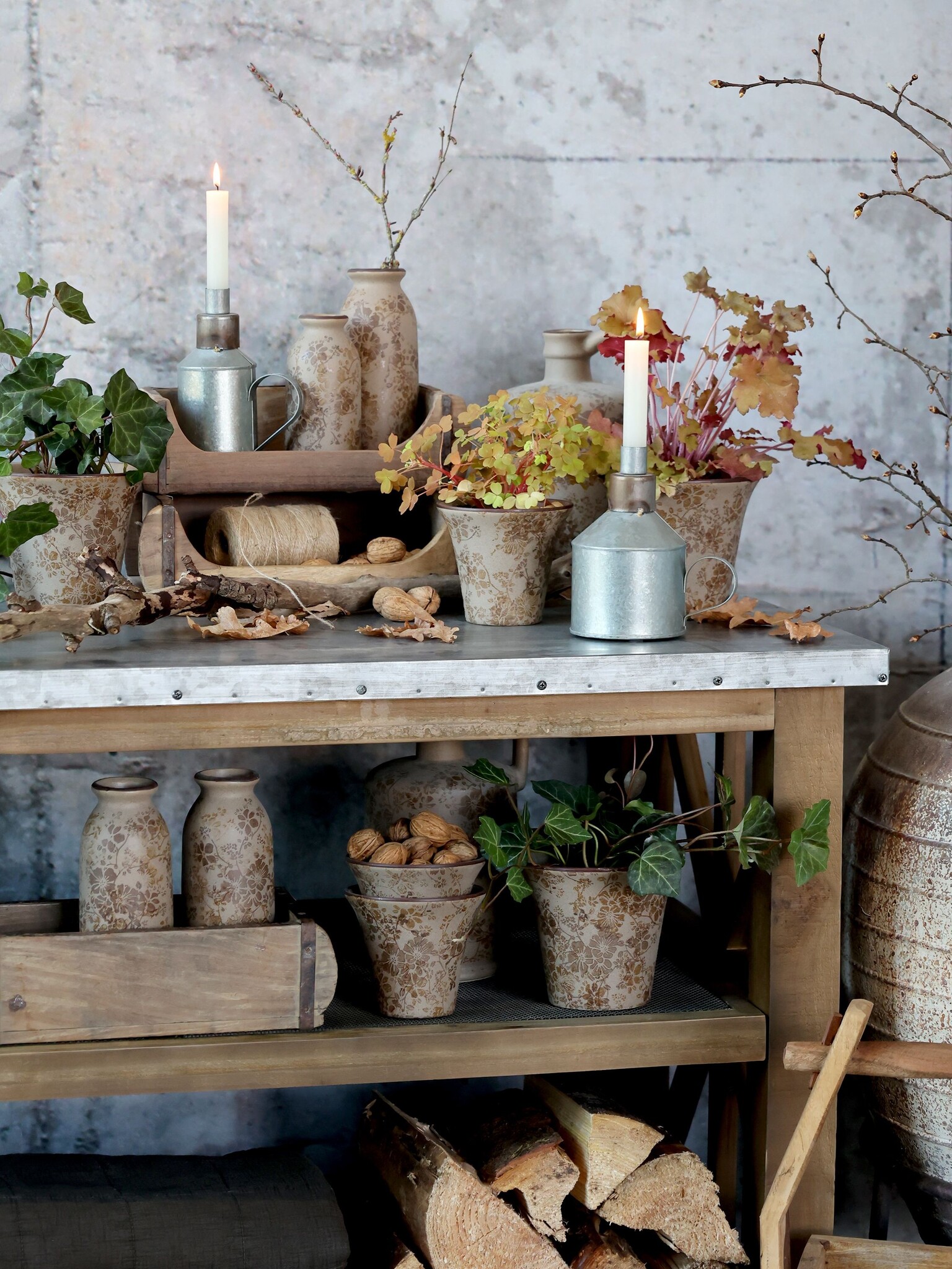 Rene Houtman Keukeneiland Woods Op Wielen Met Zinken Blad & Schappen - L120xB59.5xH90 Cm