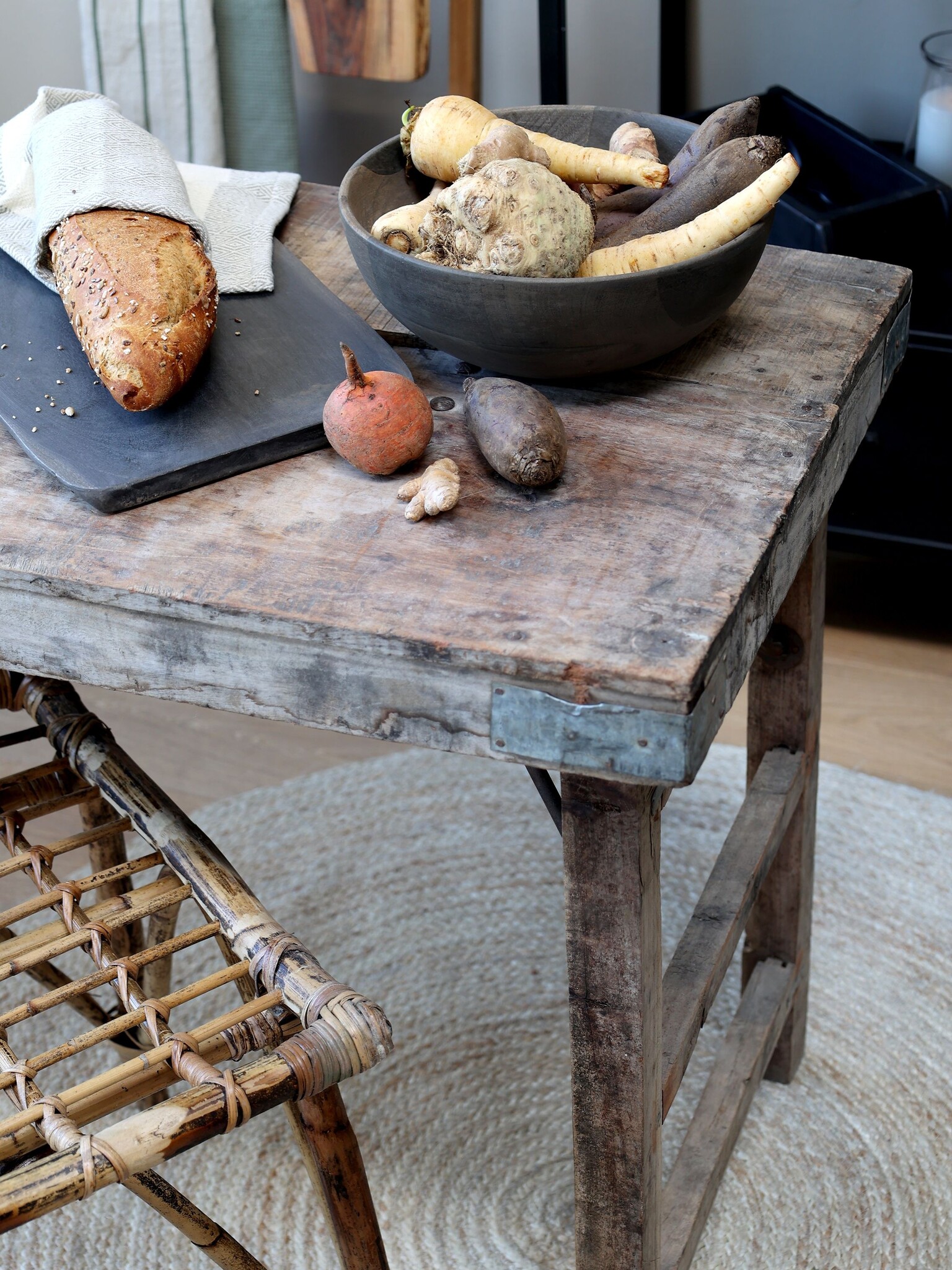 Rene Houtman Klaptafel Vouwtafel Oud Hout B120 x D60 x H67 Cm