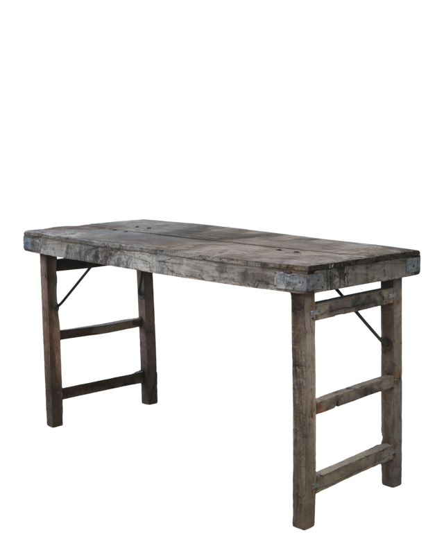 Rene Houtman Klaptafel Vouwtafel Oud Hout B120 x D60 x H67 Cm