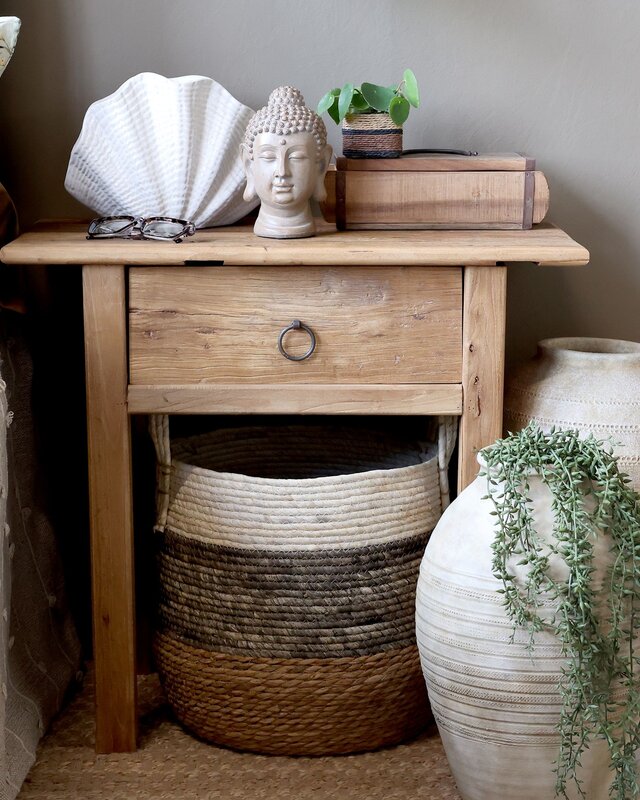 Rene Houtman Nachtkastje Sidetable 1 Lade Hout - B70 x D38 x H64 Cm