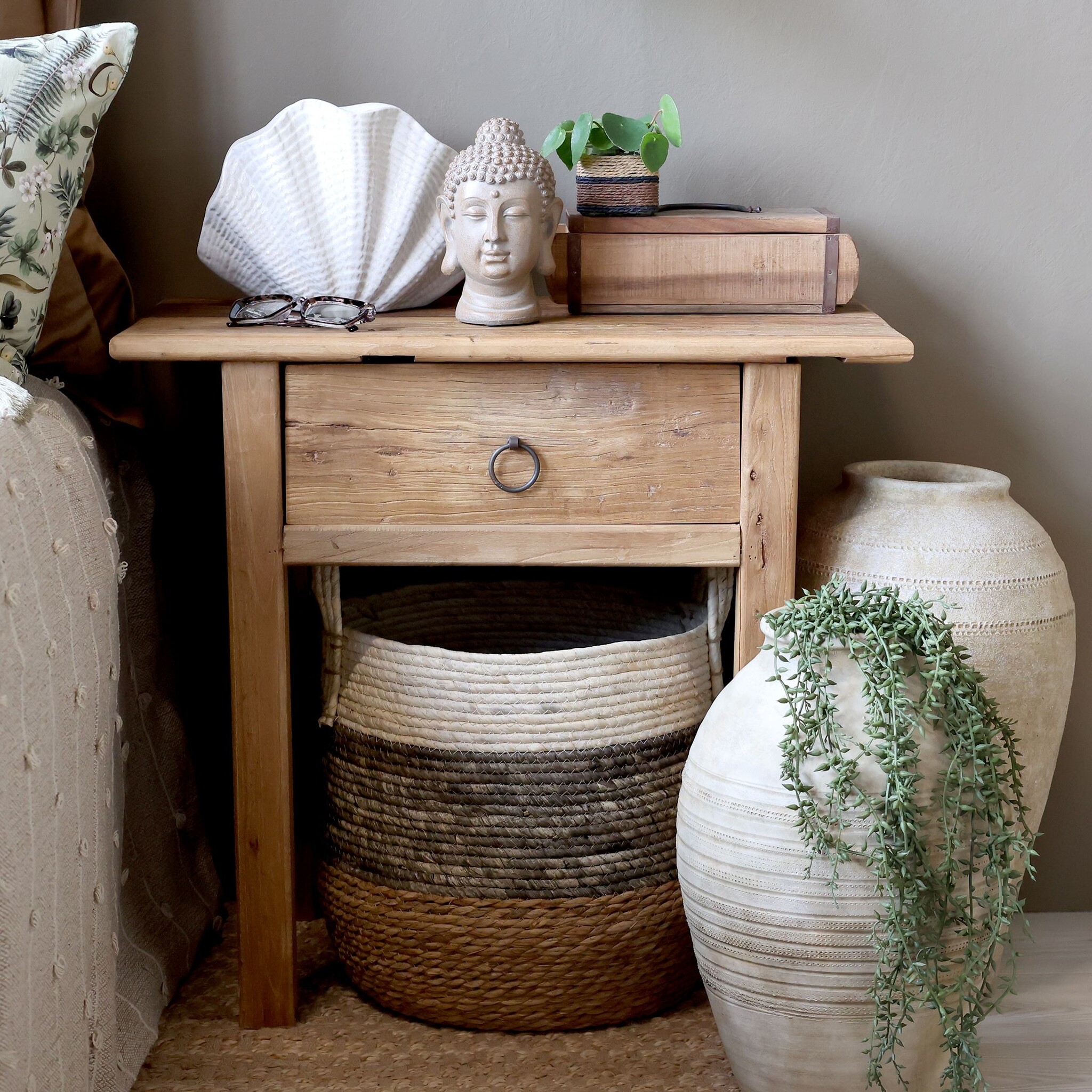 Rene Houtman Nachtkastje Sidetable 1 Lade Hout - B70 x D38 x H64 Cm