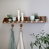 Wandplank Hout Met 9 Vakken - B89 x D16 x H11 Cm