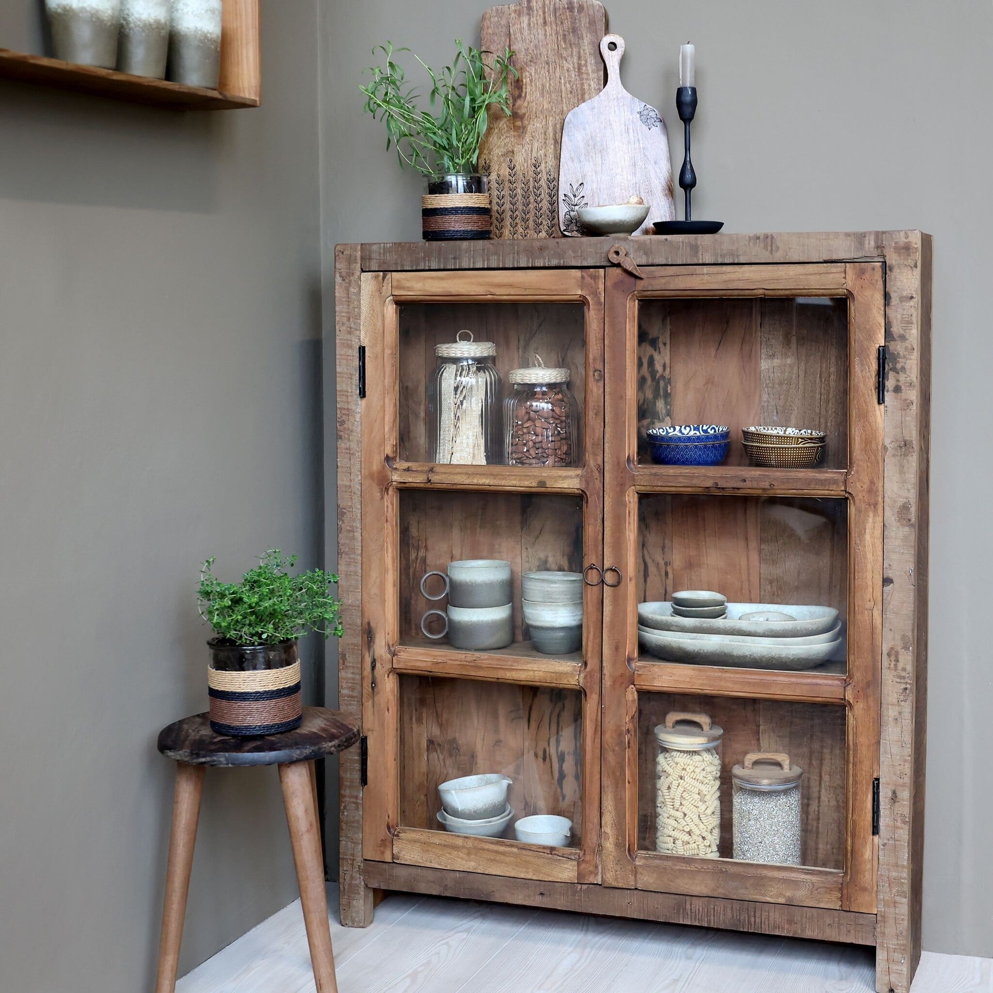 Rene Houtman Wandkastje Woods Hout 2-Deurs H105 x B85 x D18 Cm