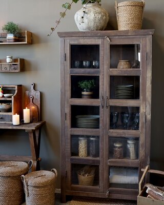 Rene Houtman Grimaud-Vitrinekast Woods H185 x B100 x D40 Cm