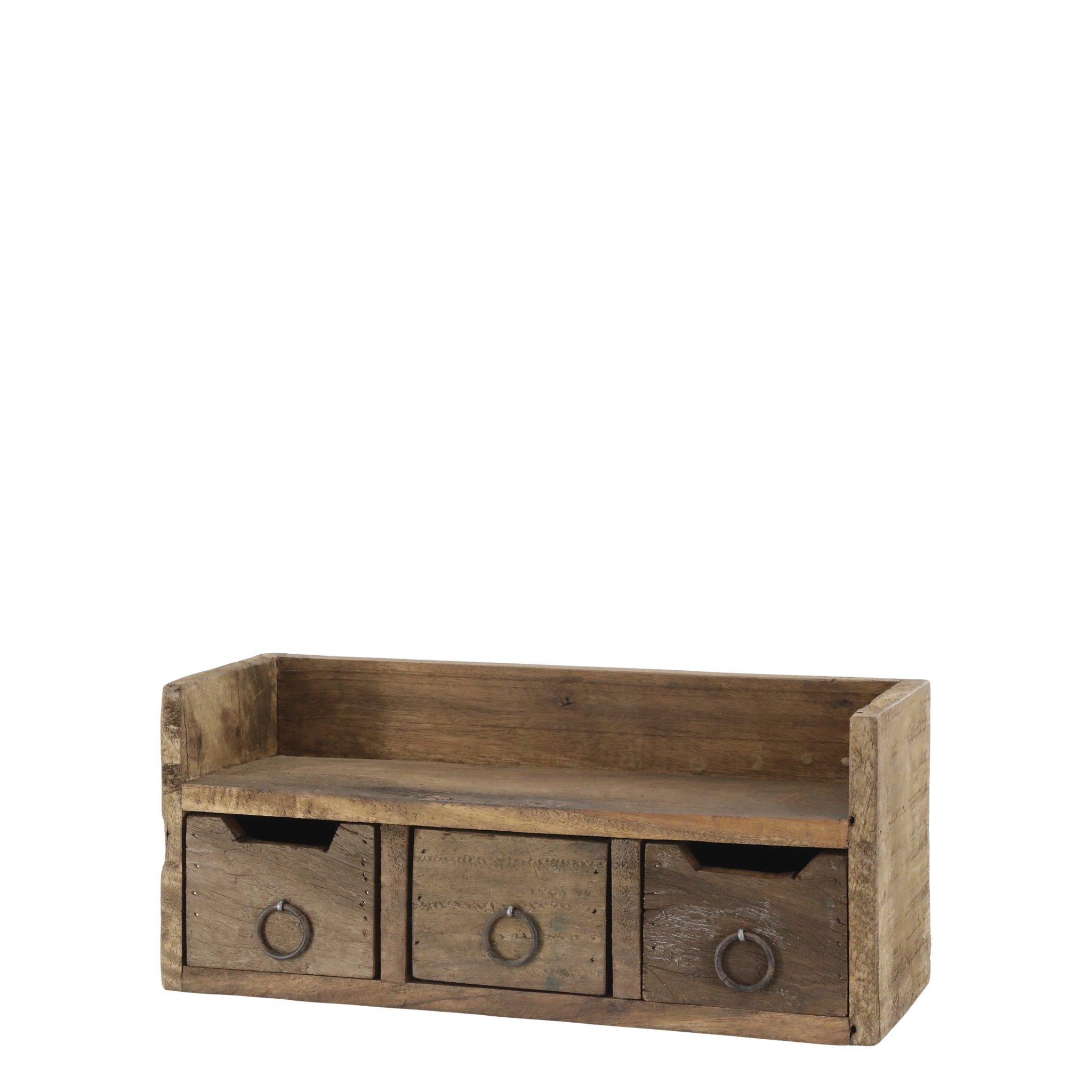Rene Houtman Wandrekje Woods Oud Hout 3-Lades + Legplank - H15 x B36 x D12 Cm