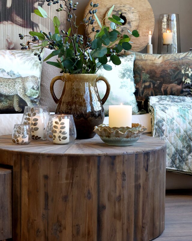 Rene Houtman Salontafel Set Van 2 Rond - Donkerbruin - Diameter 63.5/D81.5 Cm