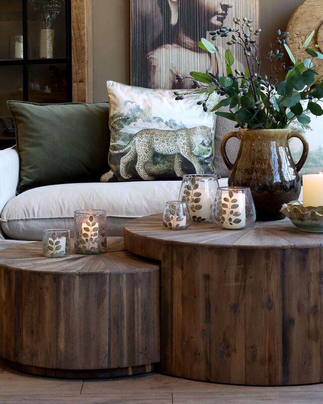 Rene Houtman Salontafel Set Van 2 Rond - Donkerbruin - Diameter 63.5/D81.5 Cm