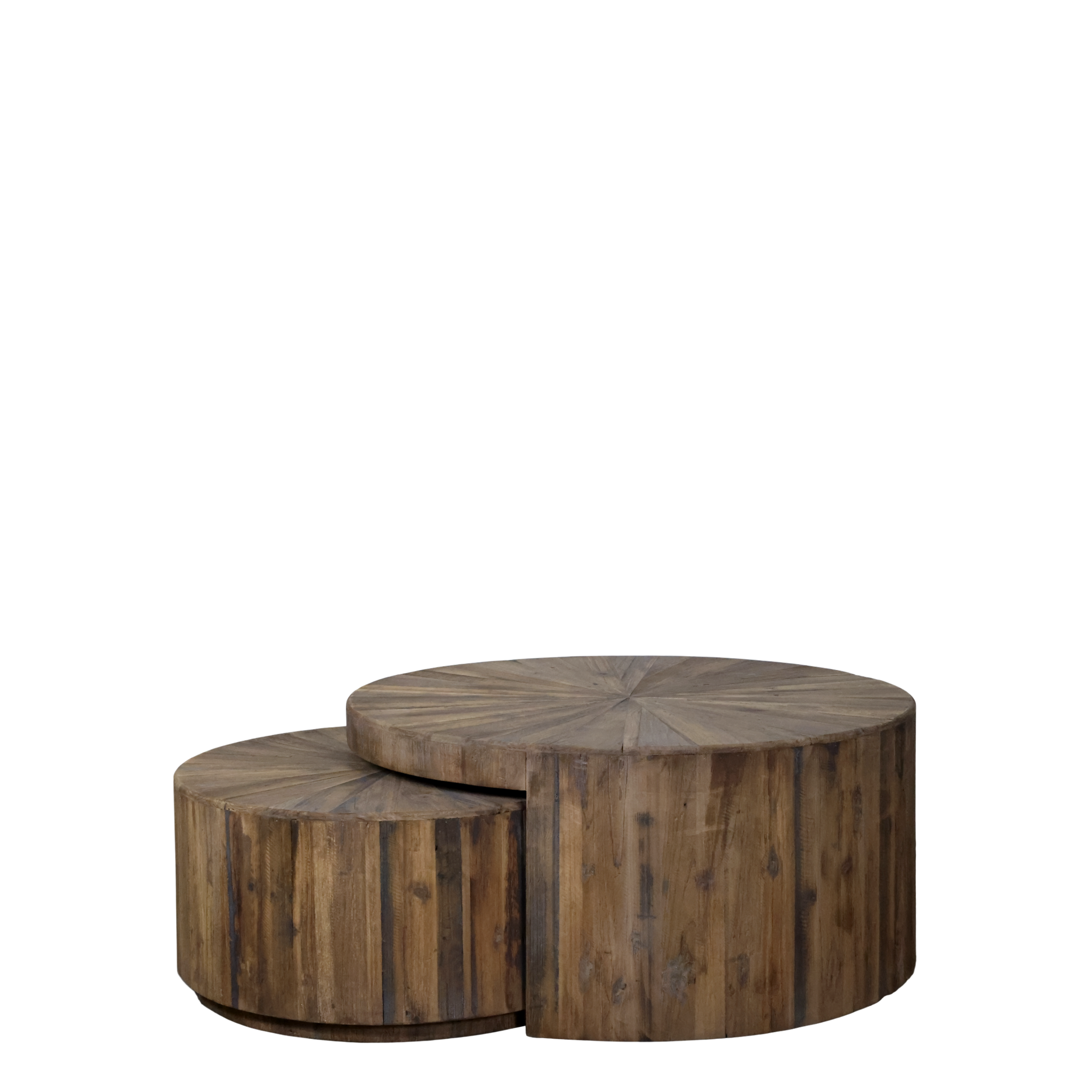 Rene Houtman Salontafel Set Van 2 Rond - Donkerbruin - Diameter 63.5/D81.5 Cm