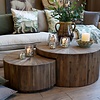 Salontafel Set Van 2 Rond - Donkerbruin - Diameter 63.5/D81.5 Cm