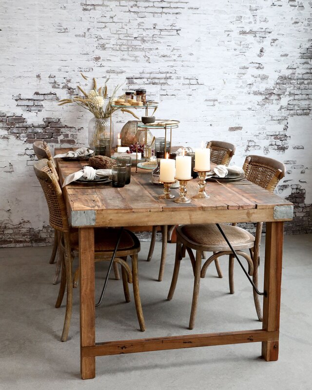 Rene Houtman Marktafel Oud Hout (elke uniek) - L200 x B100 x H78 Cm