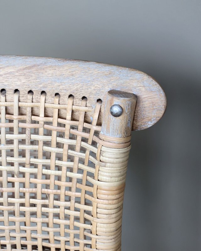 Rene Houtman Barkruk Frans Met Zitting En Rugleuning Vlechtwerk - H92 x B40 x D45 Cm