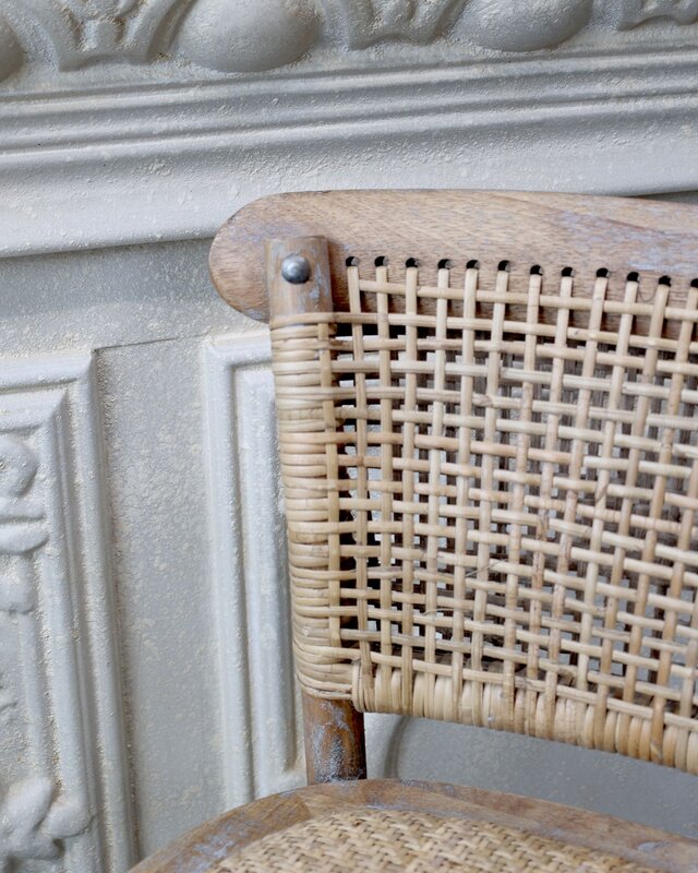 Rene Houtman Barkruk Frans Met Zitting En Rugleuning Vlechtwerk - H103 x B44 x D52 Cm