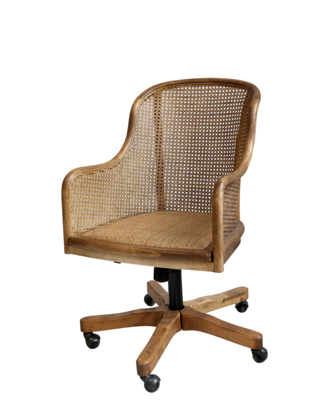 Rene Houtman Bureaustoel Frans Wieltjes Hout Met Vlechtwerk - H92 x B62 x D62 Cm