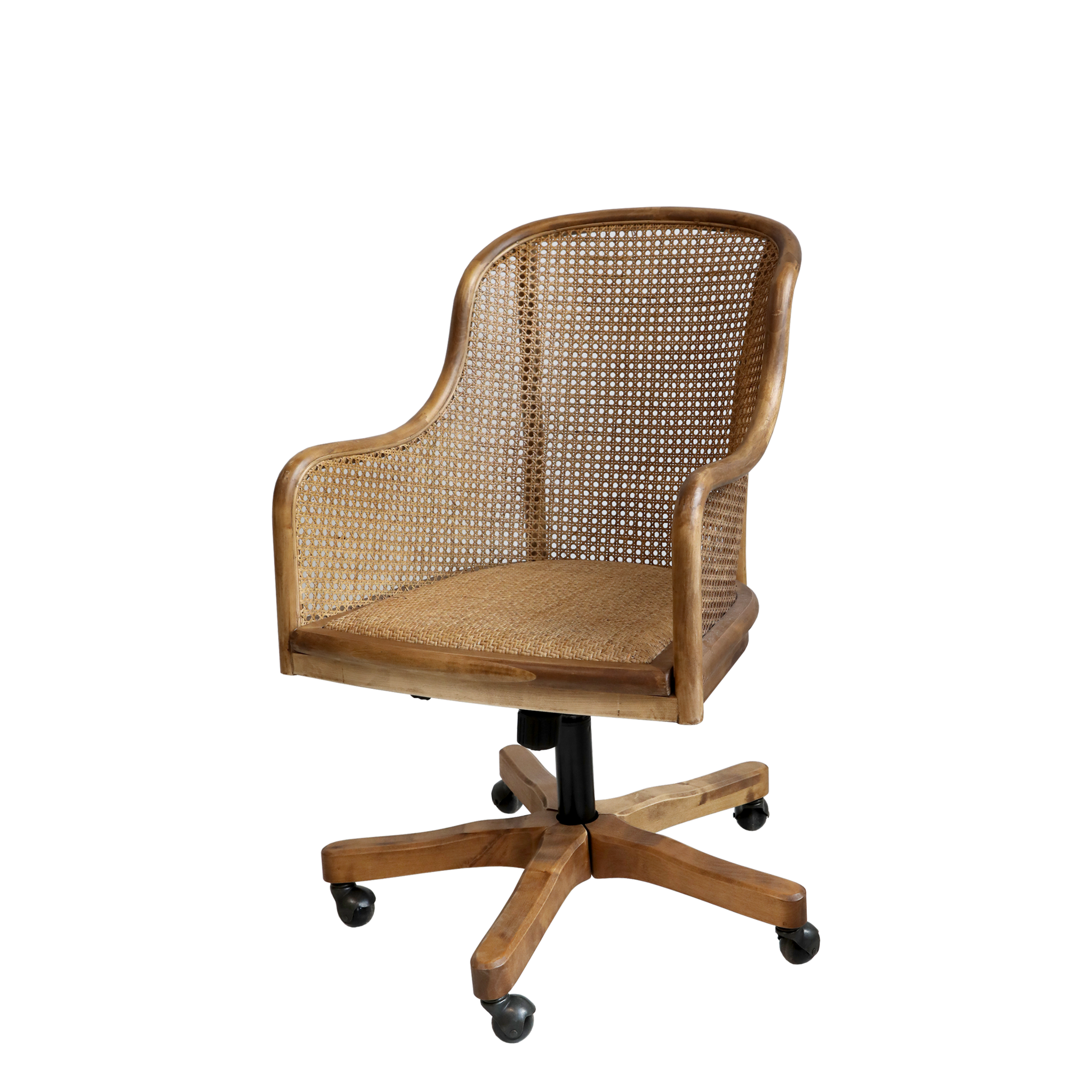 Rene Houtman Bureaustoel Frans Wieltjes Hout Met Vlechtwerk - H92 x B62 x D62 Cm