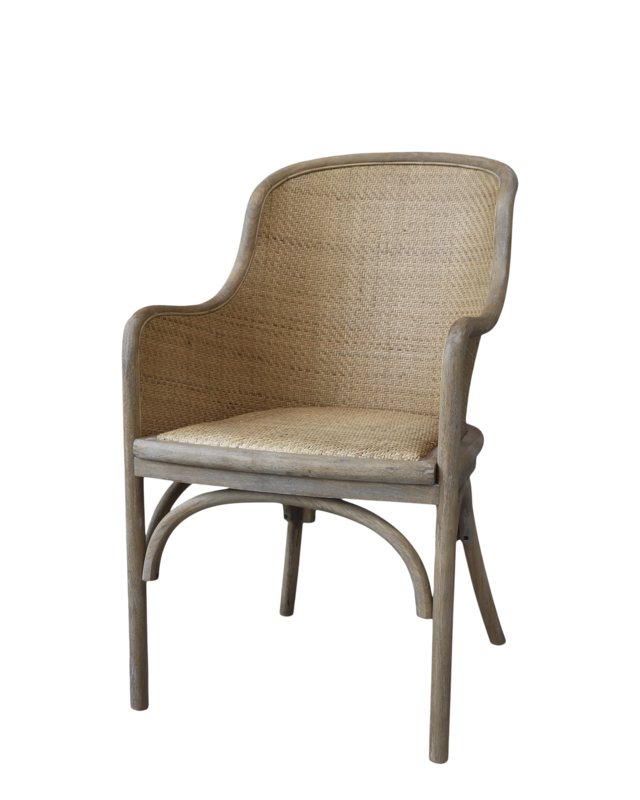 Rene Houtman Eetkamerstoel Frans Met Rieting Zitting - H91 x B56.5 x D56 Cm