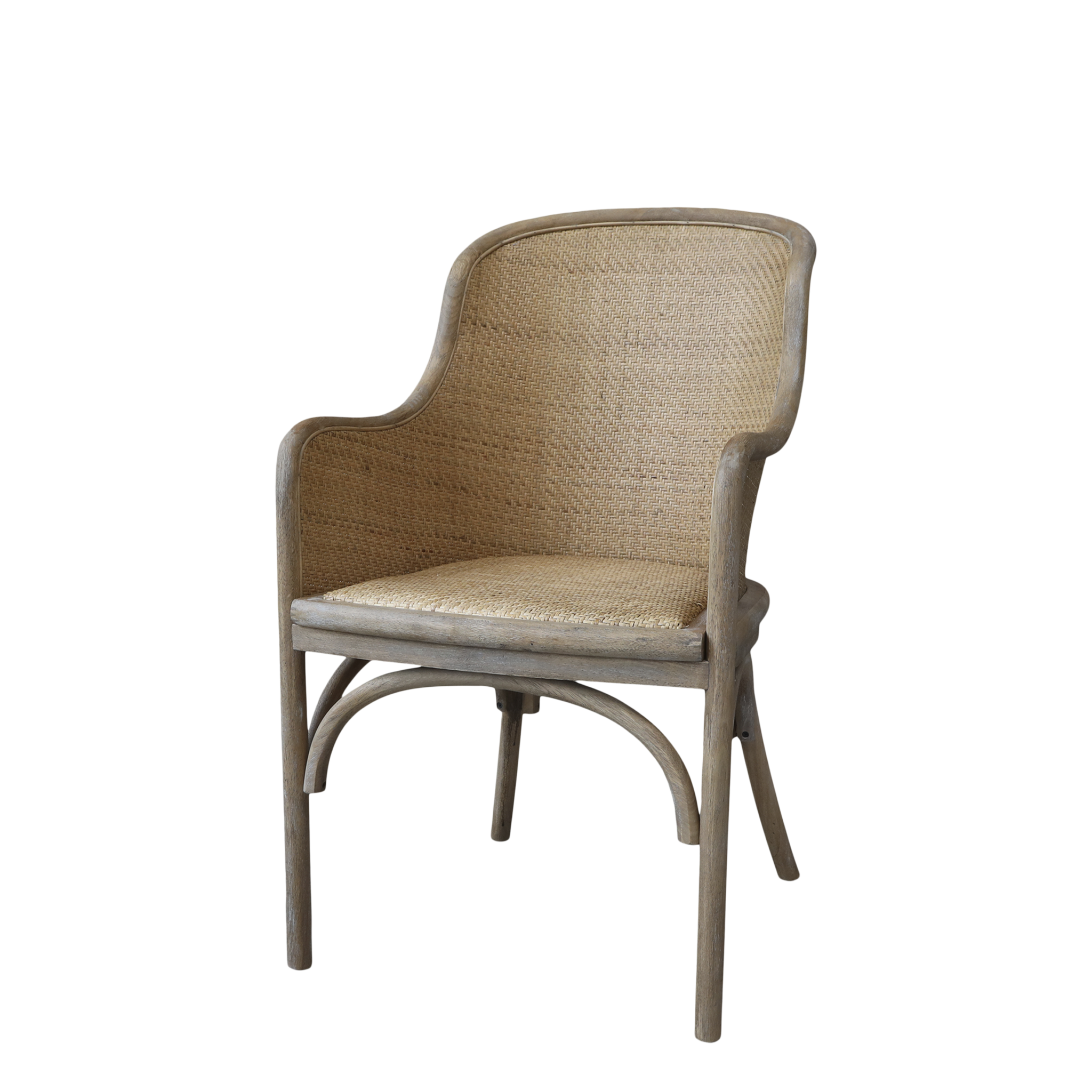 Rene Houtman Eetkamerstoel Frans Met Rieting Zitting - H91 x B56.5 x D56 Cm
