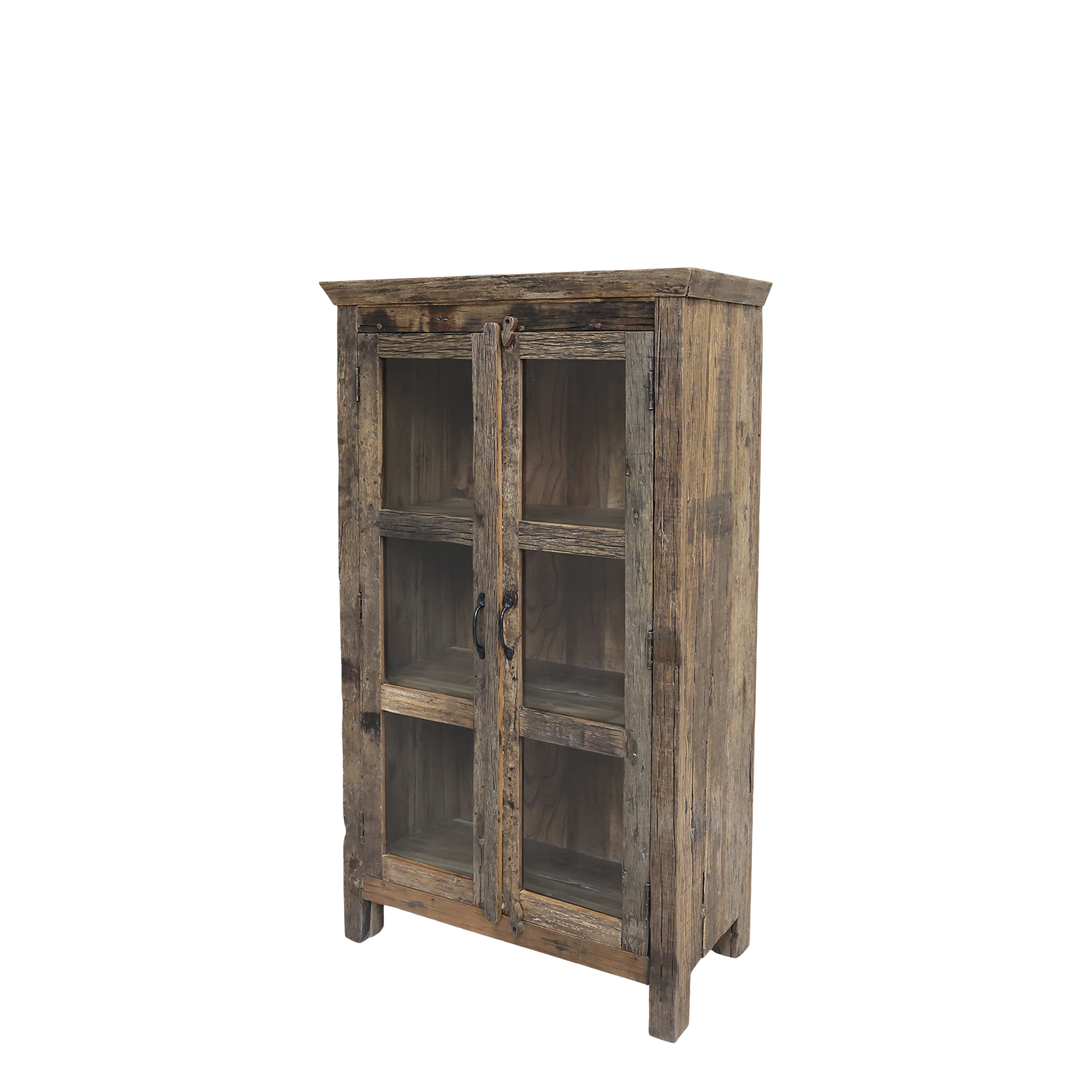 Rene Houtman Vitrinekast Woods Hout 2-Deurs Glas H140 x B80 x D48 Cm