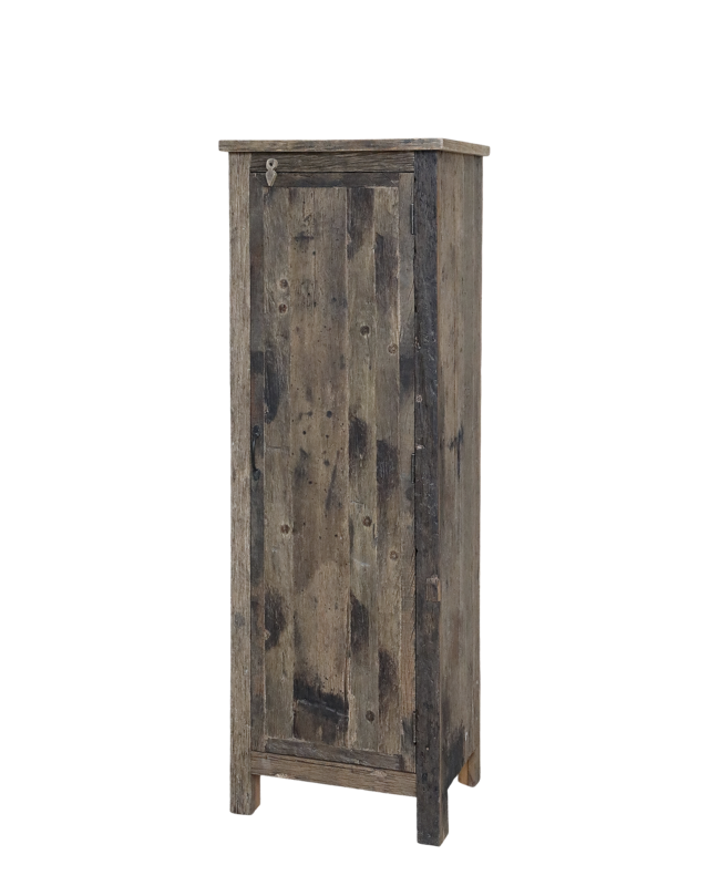 Rene Houtman Opbergkast Woods 1-Deur Teakhout - H160 x B53 x D40 Cm