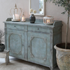 Dressoir Ladenkast Frans Hout Antiek Blauw - H104 x B142 x D43 Cm