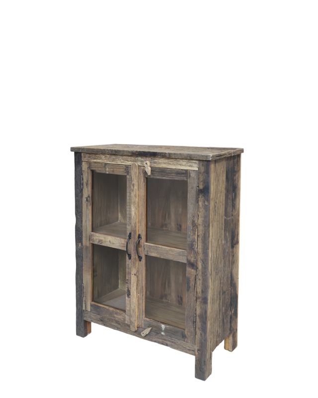 Rene Houtman Wandkastje Woods 2-Deurs Glas - H100 x B75 x D35 Cm