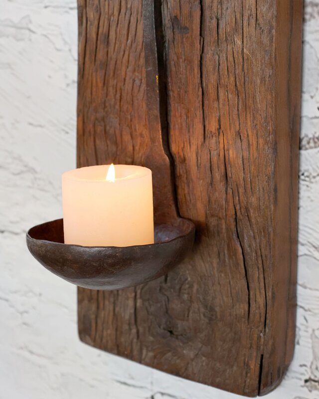 Rene Houtman Kandelaar Kaarshouder Woods Wanddecoratie - H46 x B15 x D2 cm