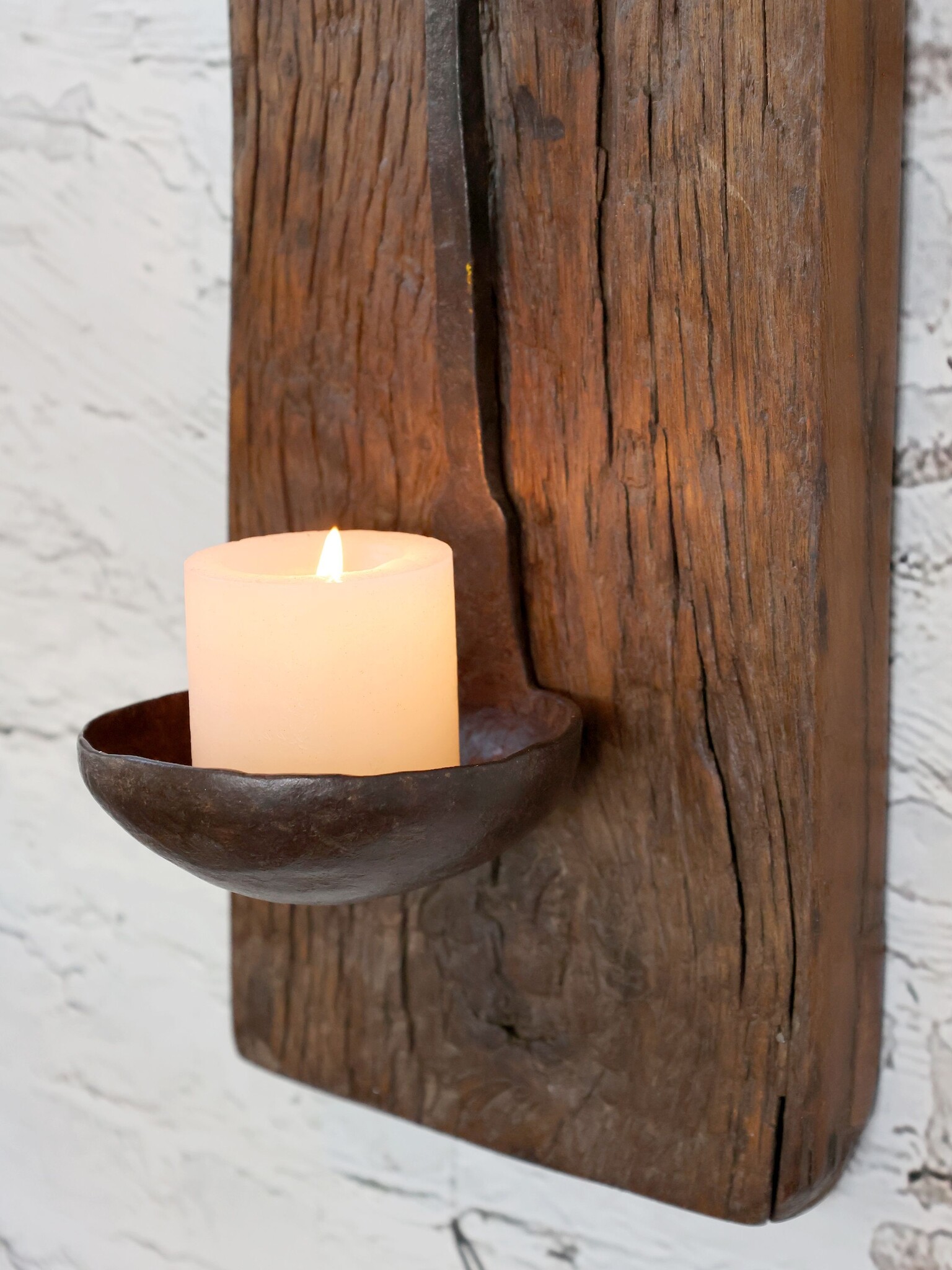 Rene Houtman Kandelaar Kaarshouder Woods Wanddecoratie - H46 x B15 x D2 cm