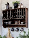Rene Houtman Bordenrek Wandrek Woods Hout Met Plank En Haken - H55 x B80 x D20 Cm