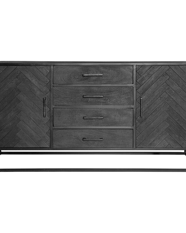 Starfurn Dressoir New York | Zwart | Mangohout | B165 cm