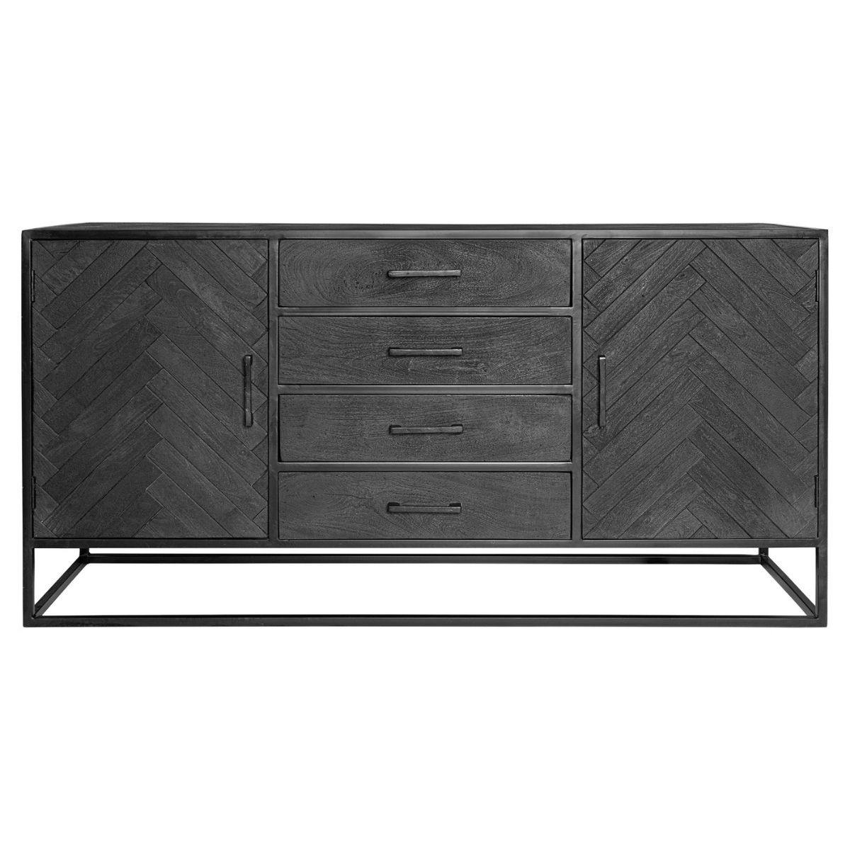 Starfurn Dressoir New York | Zwart | Mangohout | B165 cm