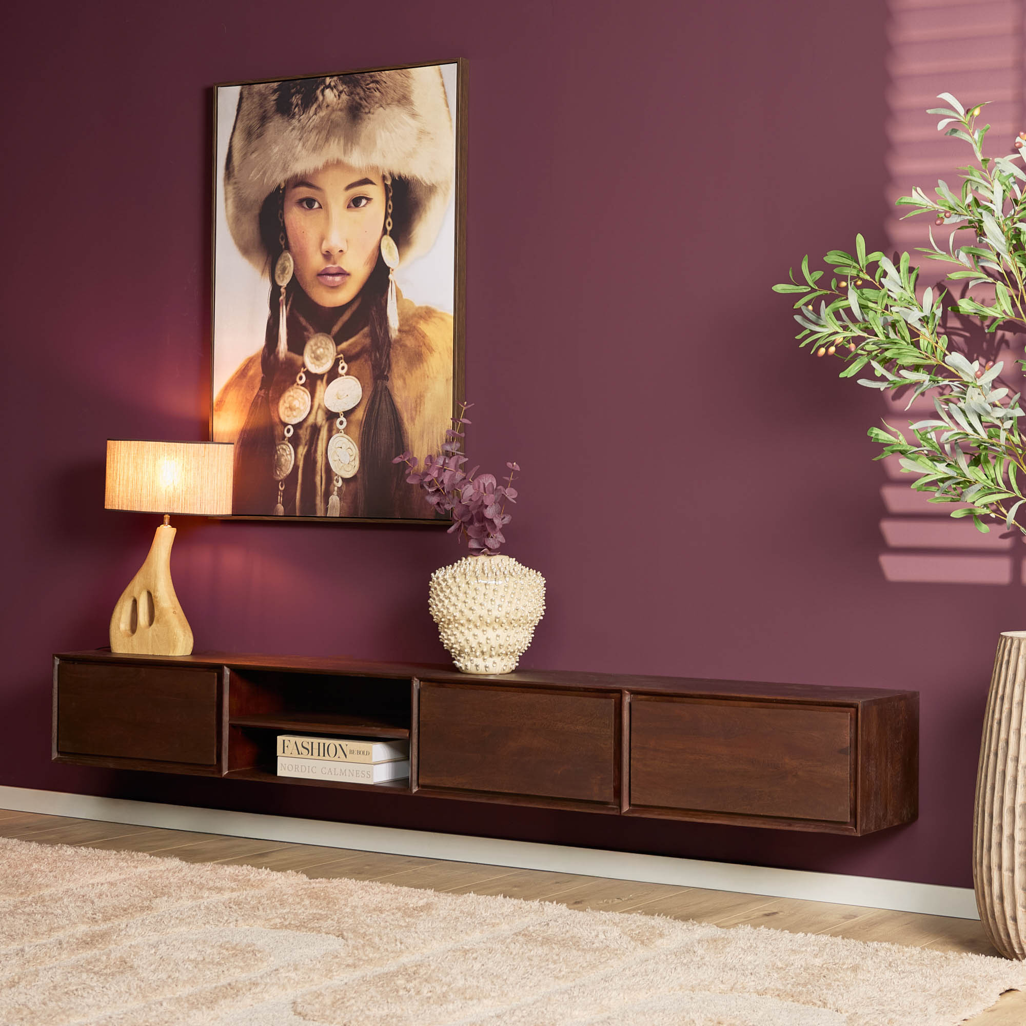 Starfurn Zwevend tv meubel Ambiance Bruin | 240 cm