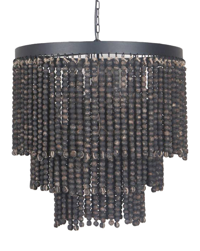 Rene Houtman Hanglamp Goos Kraal Hout Black Ø 60 cm x 60cm