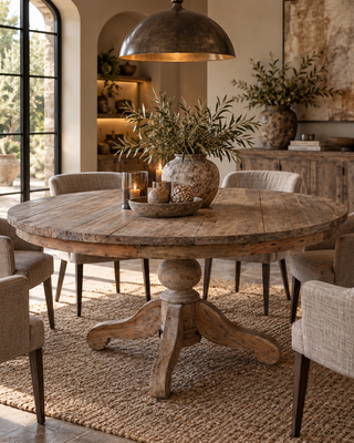 Rene Houtman Eetkamertafel Rond Hout Bruin Ø140 x H78