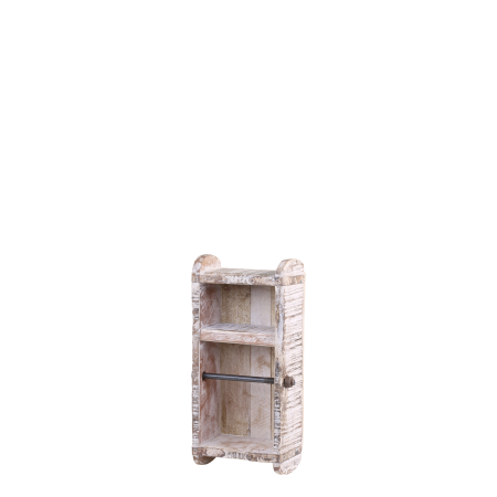 Rene Houtman Toiletrolhouder Grimaud Oud Hout Antique White – L15 × B10 × H30 cm